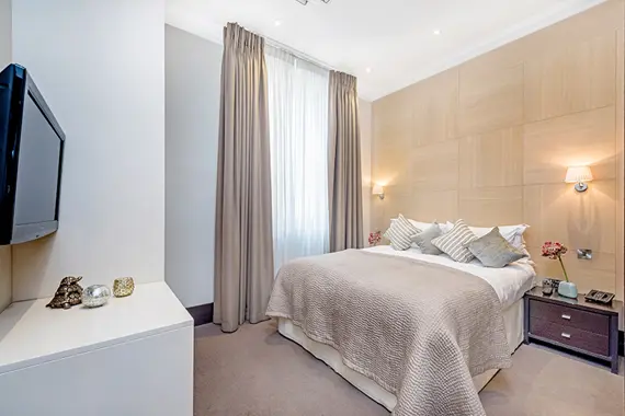 One of the bright and comfortable bedrooms