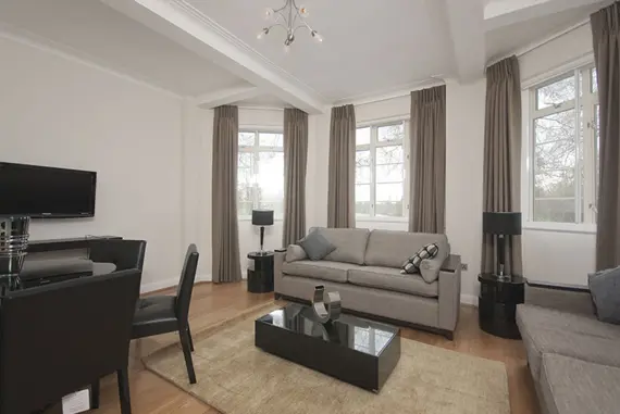A modern and relaxing living room at Fountain House