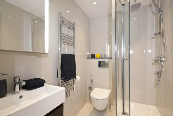 A modern bathroom at Manson Place