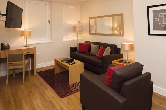 A typically cosy living area in a three bedroom apartment