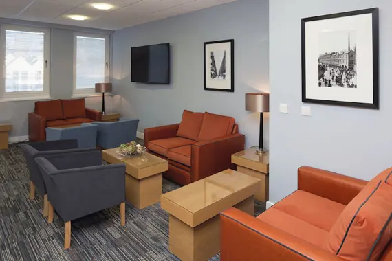 A relaxing lobby area