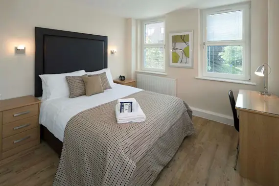 A bright double bedroom