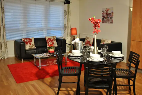A bright and light living and dining area