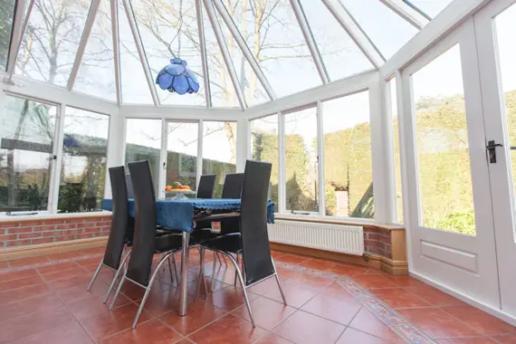 The light, airy dining area