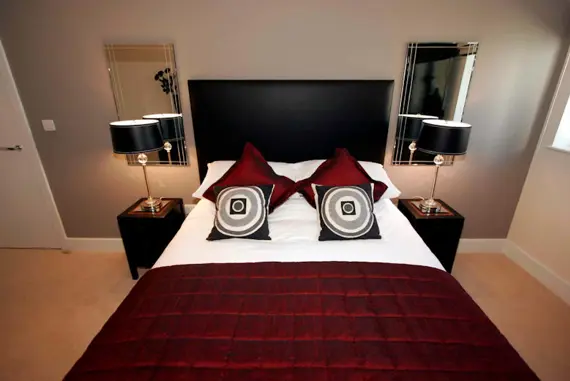 A double bedroom at a typical two bedroom apartment