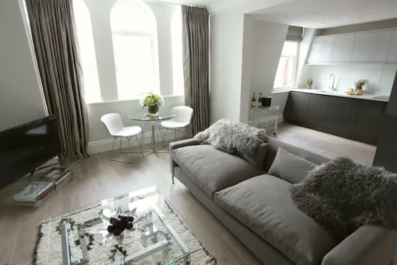 An apartment 7 living space at 56 Welbeck Street