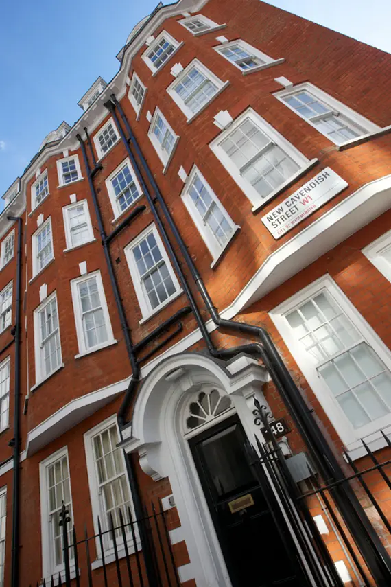 Outside street view of Fitzrovia Apartments