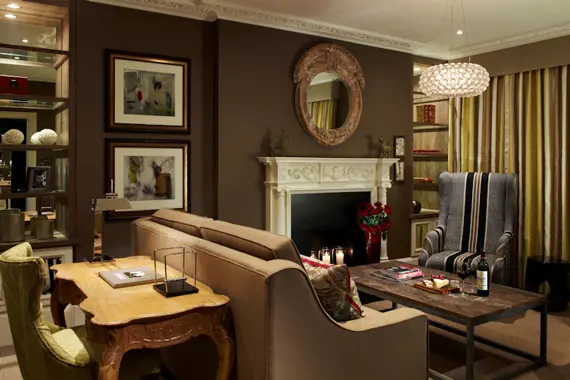 A grand, luxurious living room in a two bedroom apartment