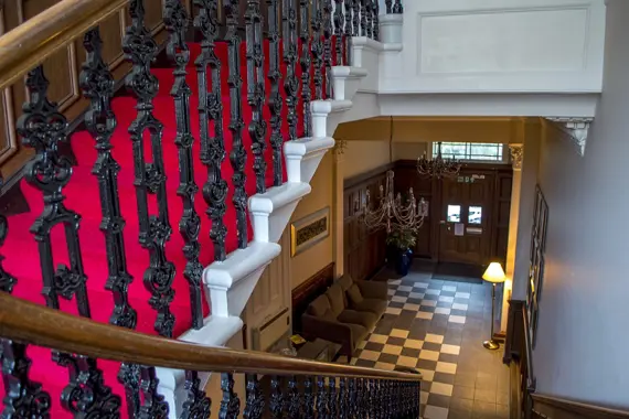 The beautiful entrance and staircase at Lynedoch