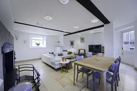 A wonderful, open plan living area in the Lower Garden Suite