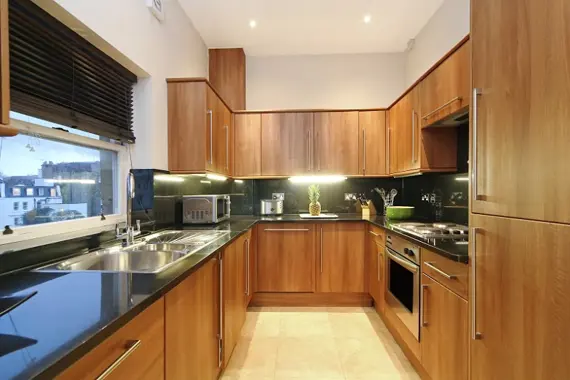 A fabulous, fully equipped kitchen in a deluxe two bedroom apartment