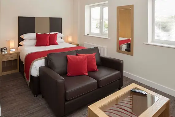 A bright studio apartment