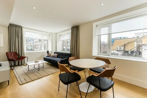 The amazing dual aspect windows in the two bedroom apartment