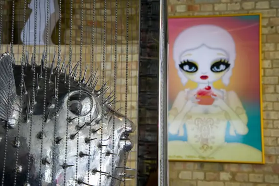 The modern art in the lobby