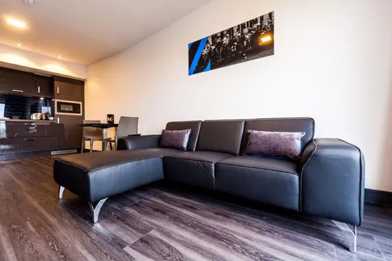 A comfortable sofa at Roomzzz Chester