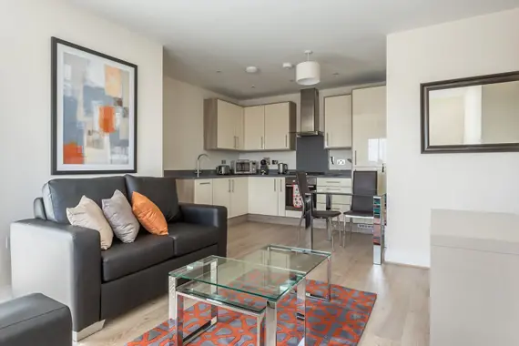 A lovely open-plan kitchen and living area