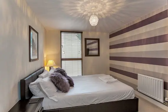 A spacious double bedroom